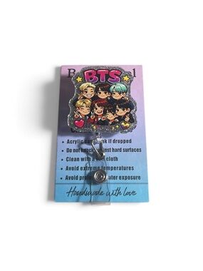 BTS Pink Glitter Badge Reel